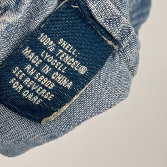 Reba Denim Embroidered Western Shirt Dress size Medium Tencel Snap Button - Picture 4 of 12